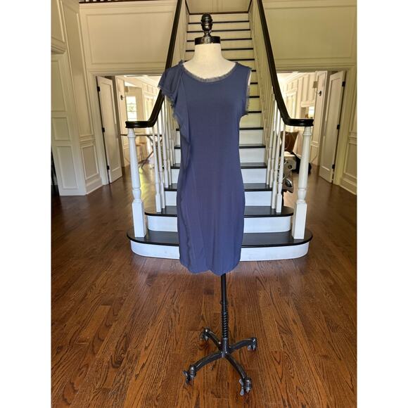 VeraWang Blue Tank Dress ChiffonTrim Fall Spring Summer Office Church Minimalist - Picture 3 of 14